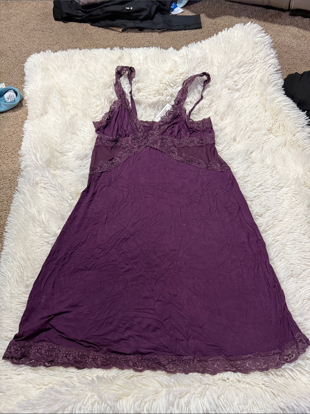 Adore Me Lace-Trim Sleep Chemise in Plum